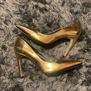 Gold metallic heels